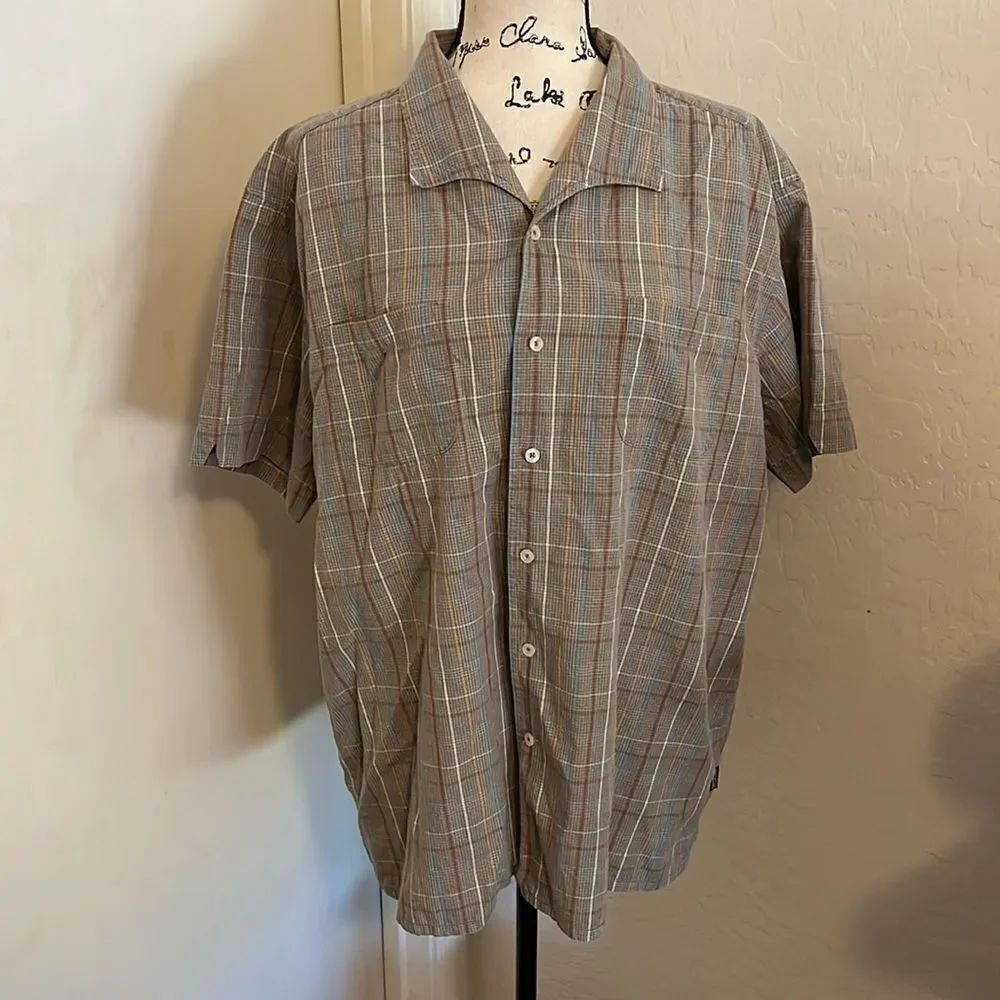 Patagonia Organic Cotton Multi Color Print Design Button Shirt Work Office